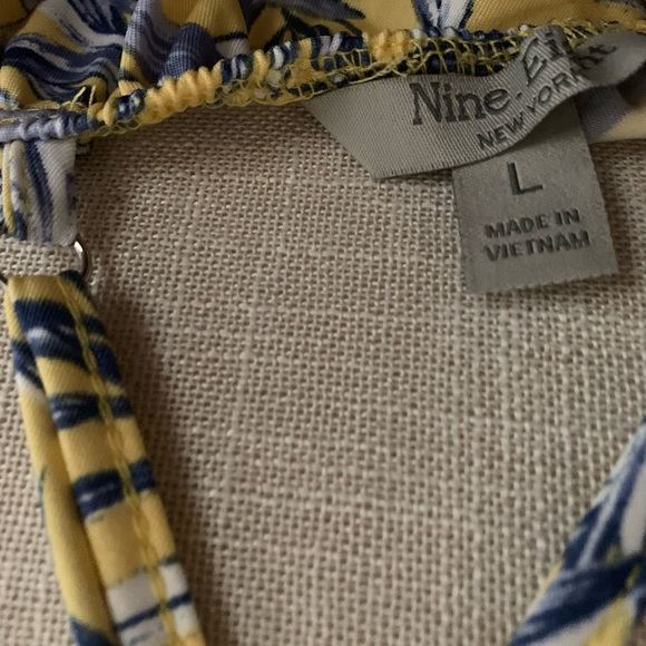 Women’s Yellow and Blue Floral Maxi Dress Large - Picture 8 of 9